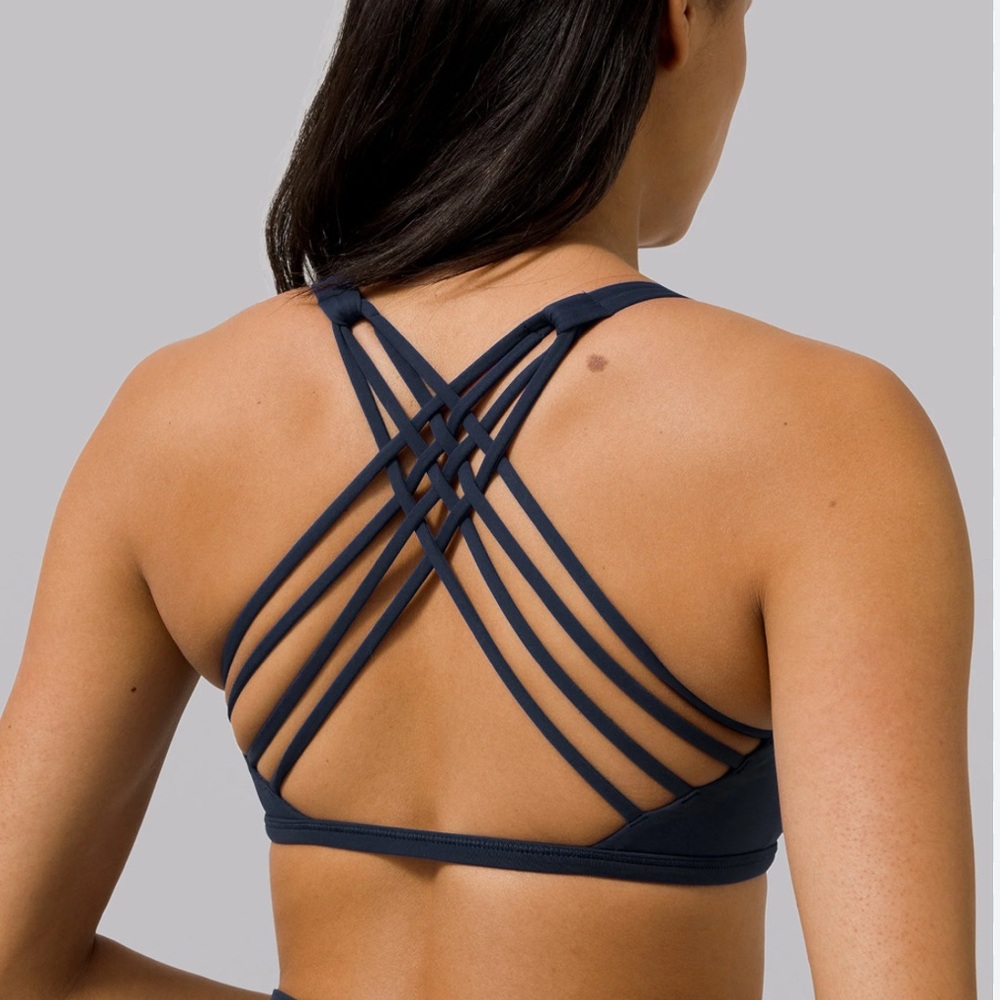 Lululemon Athletica Black “free to be wild” Strappy Sports Bra